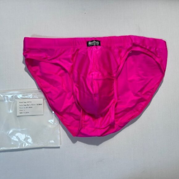 NEPITO "Playa" Low Rise Bikini Swim Brief - Neon Pink/Black - Pouch - Picture 2 of 13
